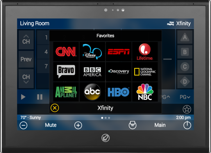 URC Touch Panel + Comcast Xfinity