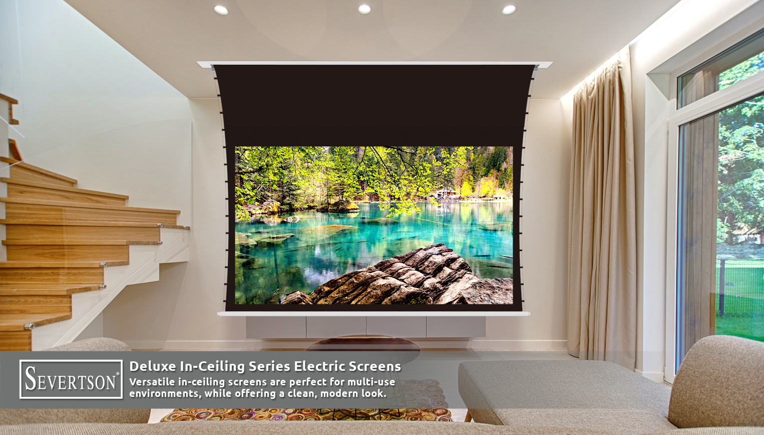 Severtson to Show New Deluxe In-Ceiling Motorized Projection Screens at InfoComm 2022