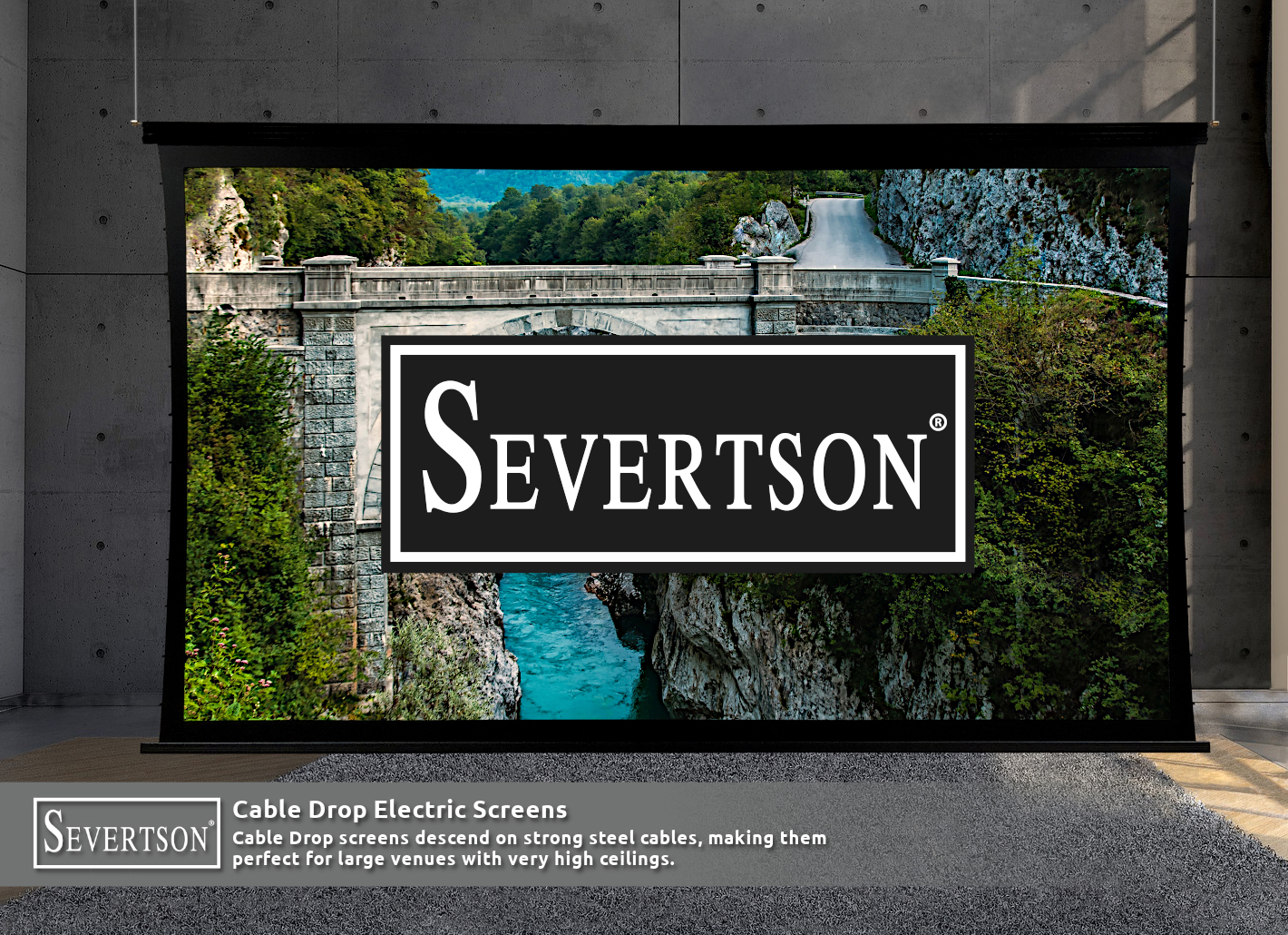Severtson Screens to Show New Cable Drop Series Projection Screens at CEDIA Expo 2022