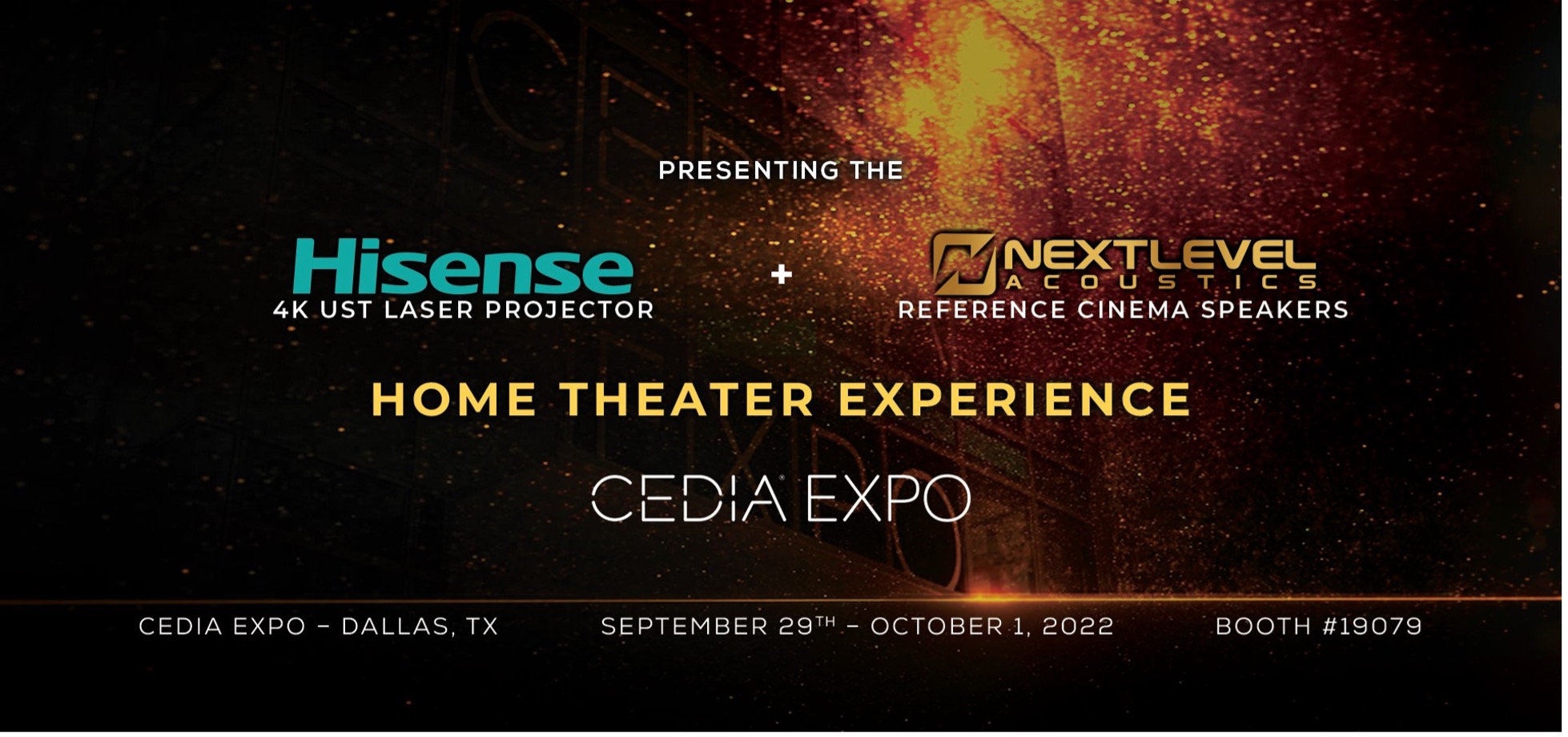 Visit the Hisense and NextLevel Acoustics “Ultimate Home Theater” at CEDIA 2022