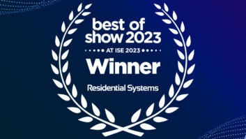 Residential Systems Best of SHow at ISE 2023 logo with background