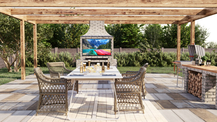 Furrion Outdoor Television on a patio