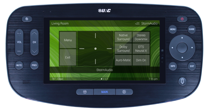 URC TDC-5100 Showing StormAudio GUI