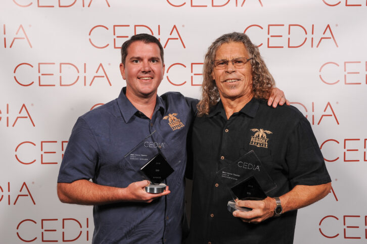 Paradise Theater CEO Ryan Brown at CEDIA with the author, Sam Cavitt
