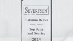Severtson Screens Platinum Dealer Award 2023