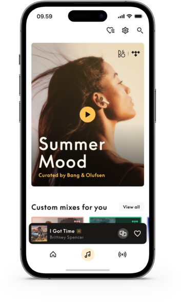 Bang & Olufsen integration with TIDAL "Summer Mood" playlist