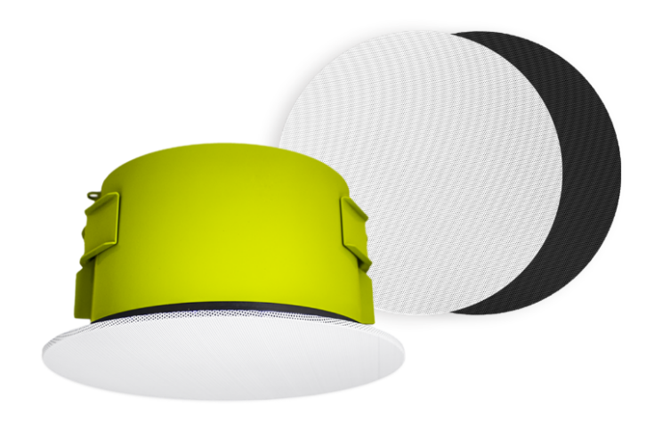 The SoundTube new line of U.S.-manufactured CM-BGM-II-US series of in-ceiling speakers.