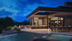 Case study of a Nexus 21 drop-down TV in an Arizona home with a closer look at the TV.