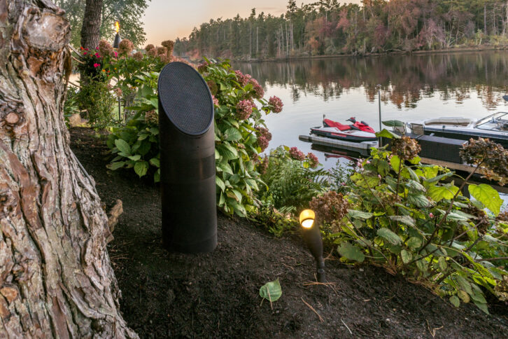 Coastal Source Bullet Light and Ellipse Bollard near a lake