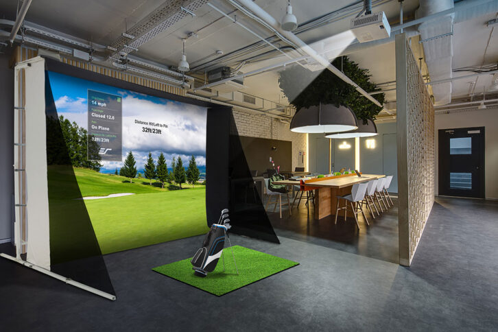 Elite Screens GolfSim portable golf simulation screen