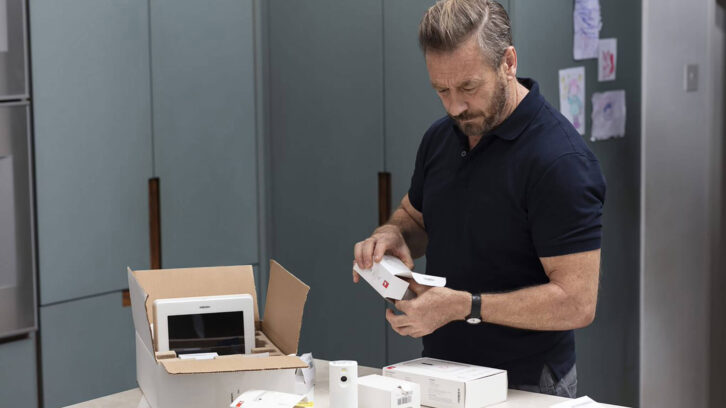 Integrator unboxing Resideo security products