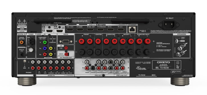 Onkyo TX-RZ30 9.2-channel AV receiver - Rear