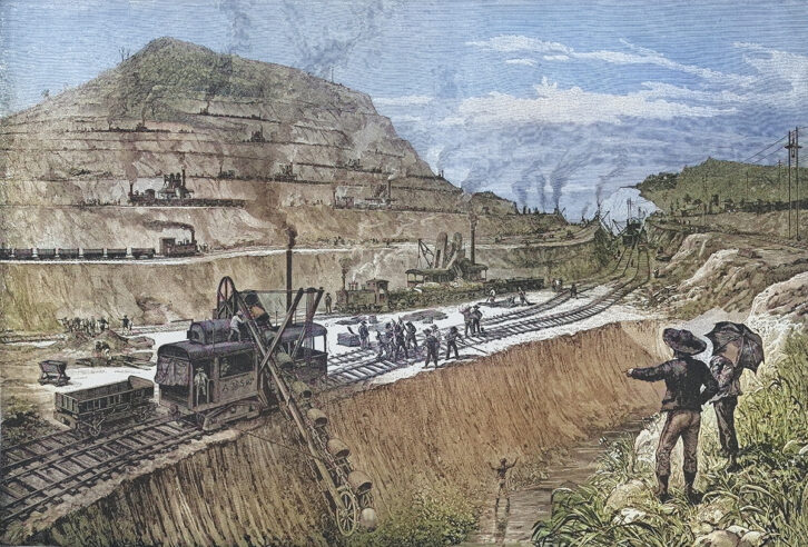 The digging of the Panama Canal.