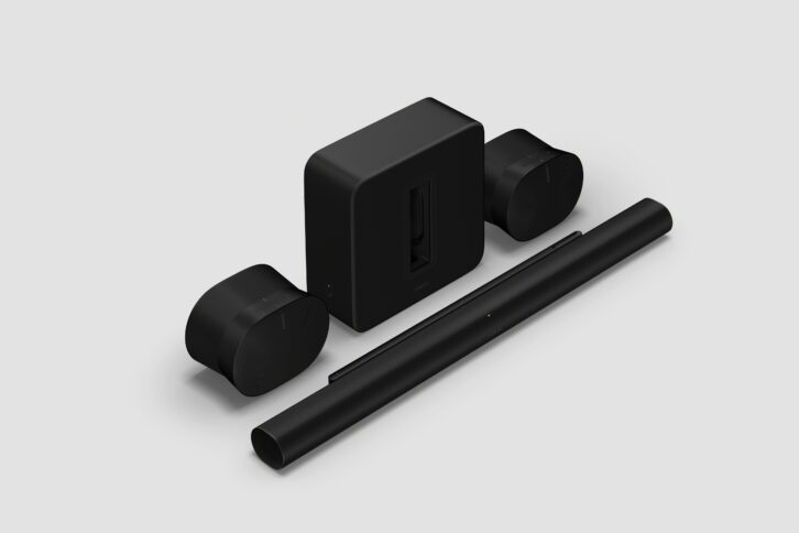 Sonos Home Theater featuring the Arc Ultra, rear speaker, and Sub 4