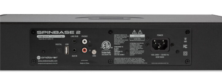 Andover Audio SpinBase 2 - rear panel