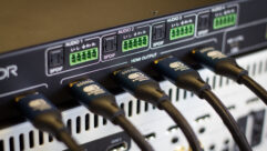 Bullet Train Professional Series HDMI cables in a Rack
