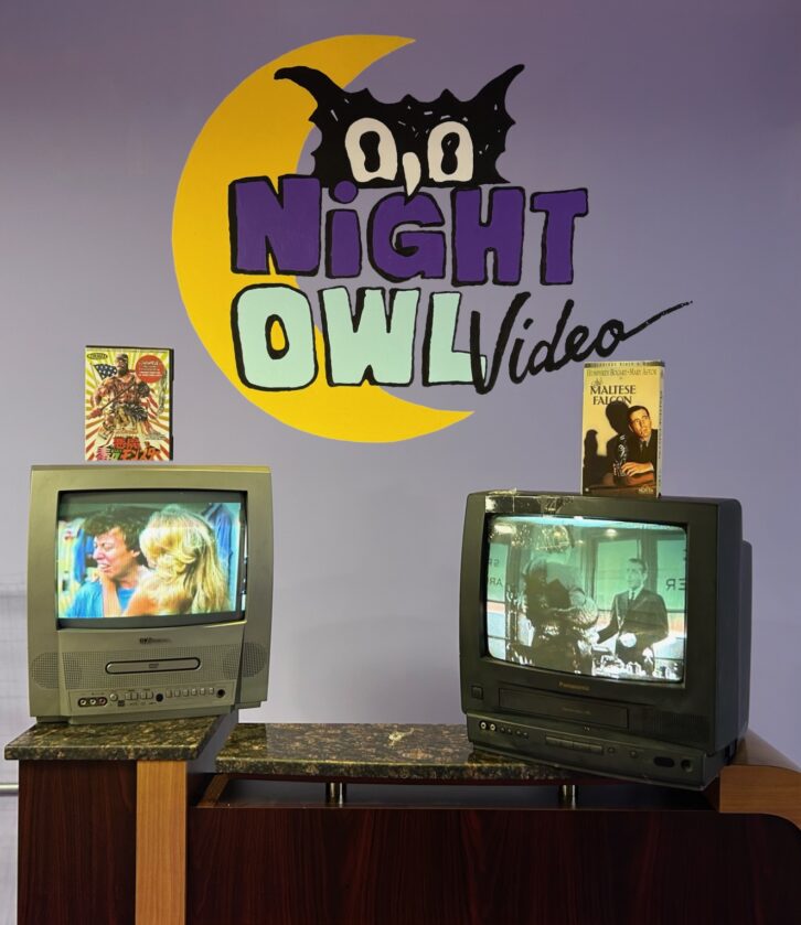 Night Owl Video With Old-School TVs and Videos