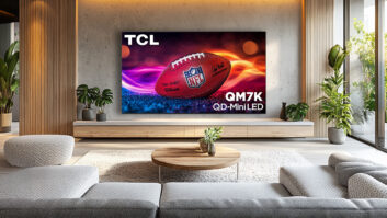 TVL QM7K TV in a living room