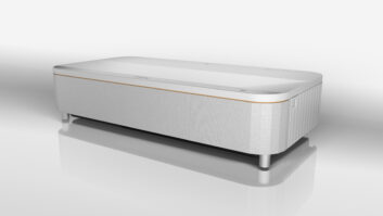 Epson QS100 projector in white - front