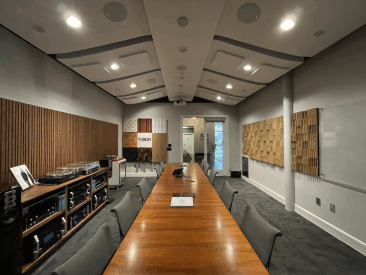 Fusion Audio + Video Conference Room features DMF Lighting