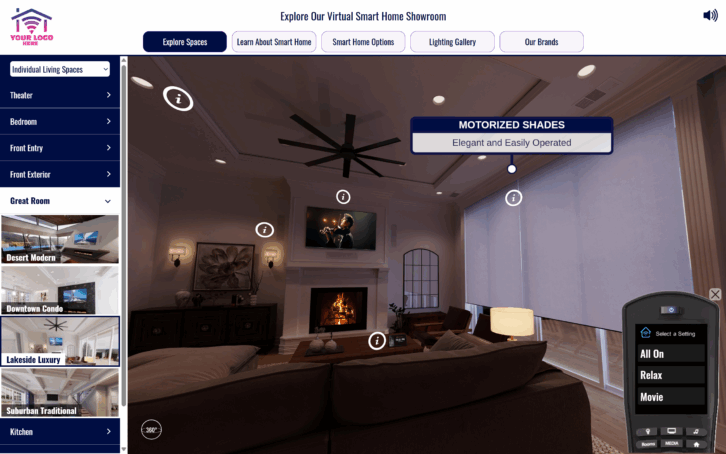 Cogent360 SmartShowroom360 virtual showroom - living room