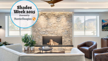 Hunter Douglas Shades at the new ProSource Experience Center - Lobby with Logo