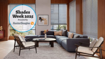 Hunter Douglas Aria shades with Logo