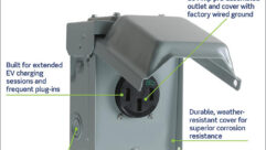 Leviton has introduced its weather-resistant EV outlet with outdoor cover