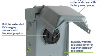 Leviton has introduced its weather-resistant EV outlet with outdoor cover