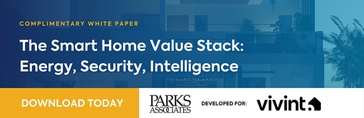 Parks Associates, in partnership with Vivint, today announced the release of the new, complementary white paper The Smart Home Value Stack: Energy, Security, Intelligence.