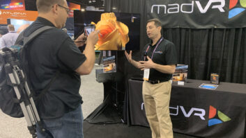 One of madVR CEO Richard Litofsky’s first interviews ever, from CEDIA Expo 2019, with the prototype on the stand under the TV.