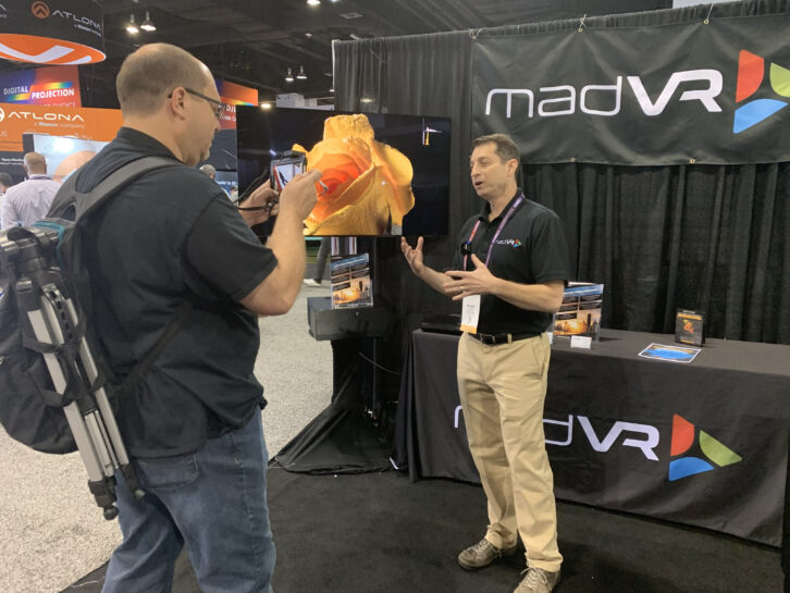 One of madVR CEO Richard Litofsky’s first interviews ever, from CEDIA Expo 2019, with the prototype on the stand under the TV.