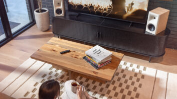 Klispch The FIves II powered speakers in a media room