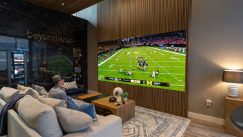 The showroom at Beyond Audio in North Scottsdale, Arizona, features an installation from Just Video Walls.