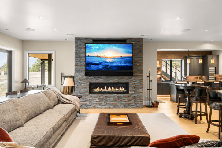 A home media room with DMF Lighting