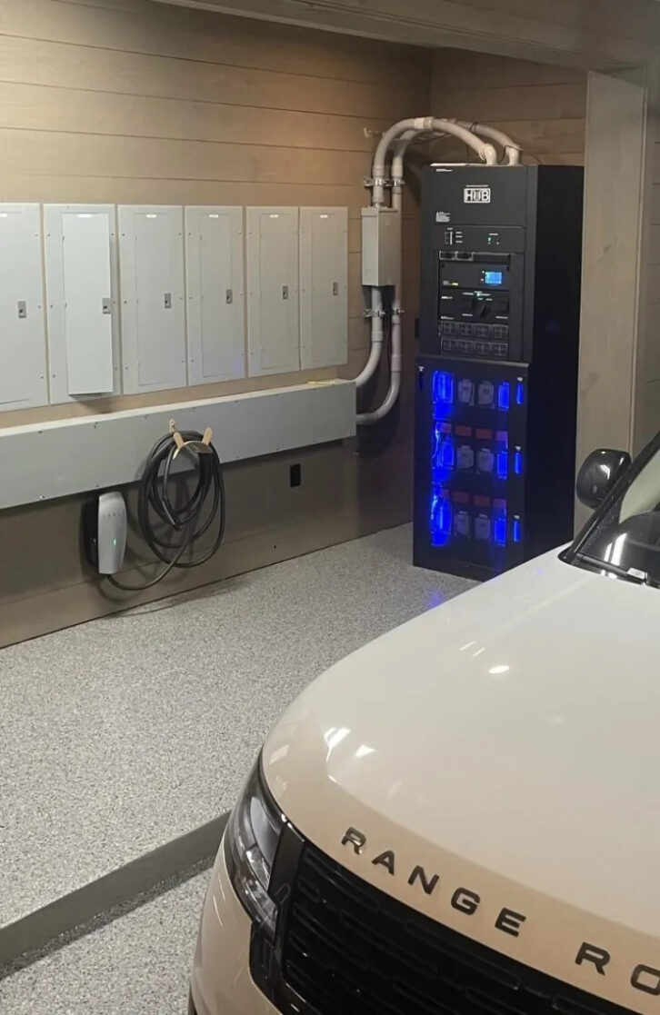 Rosewater Energy HUB in a garage