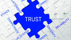 Trust illustrated in a puzzle concept