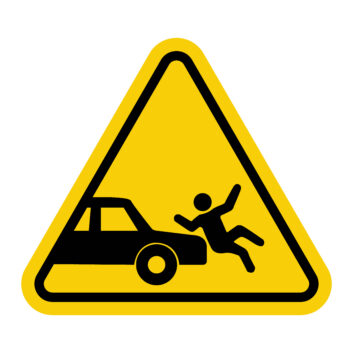 Run Over Warning Sign