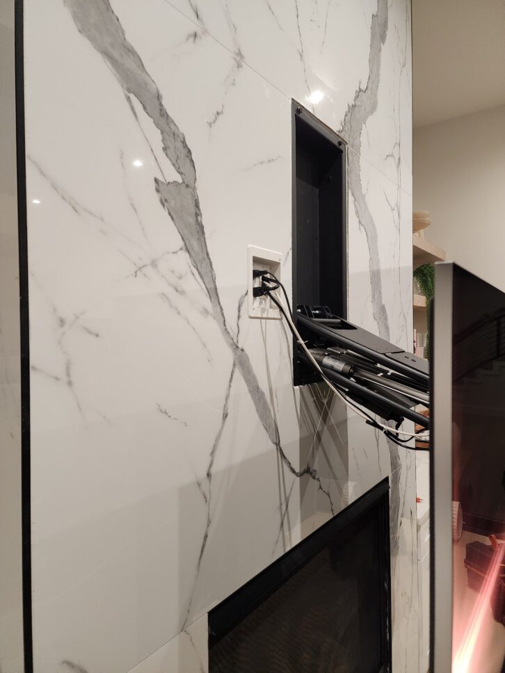 Pure Media MantelMount installtion through tile