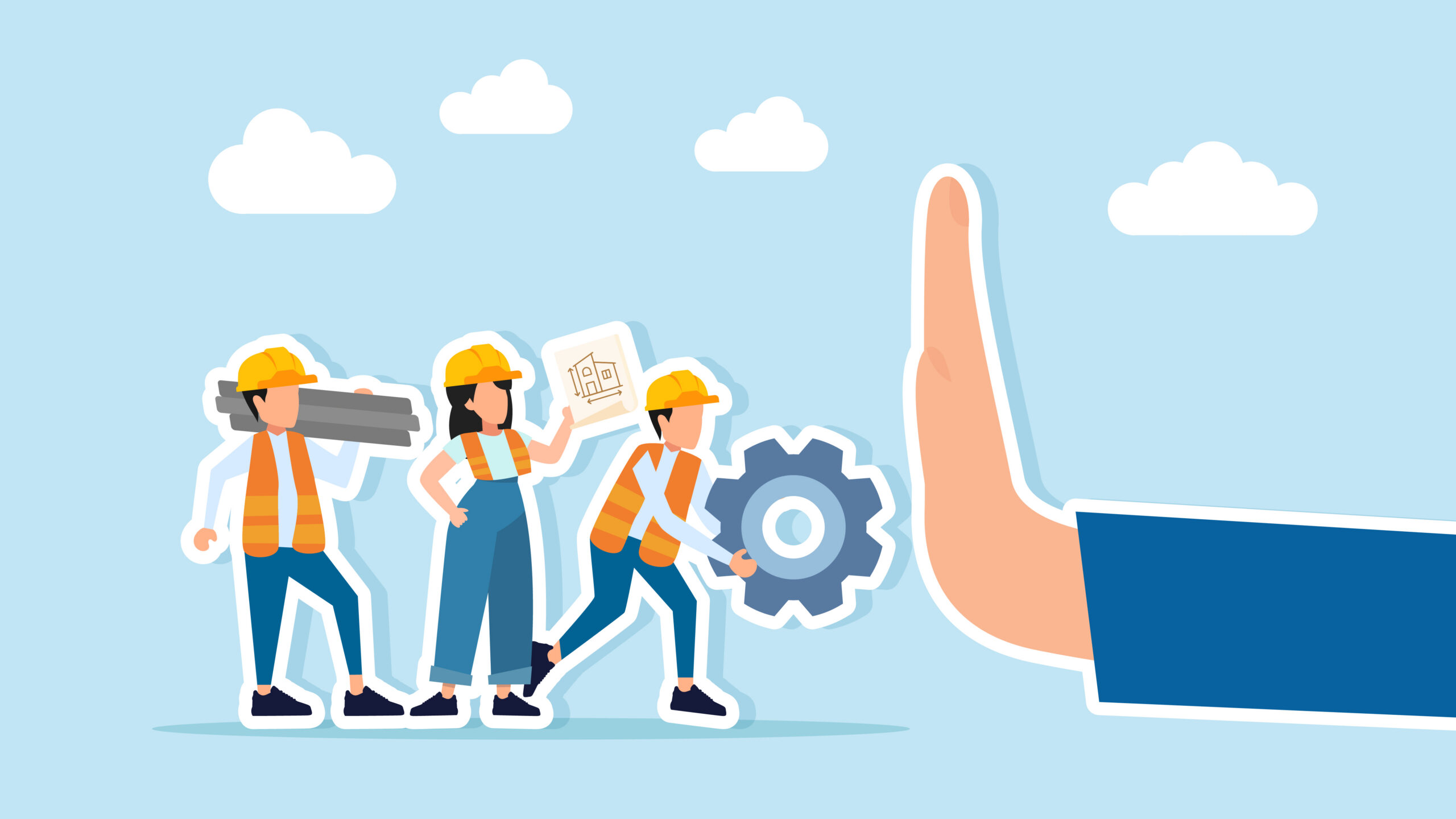 Hand Preventing Engineers from Passing