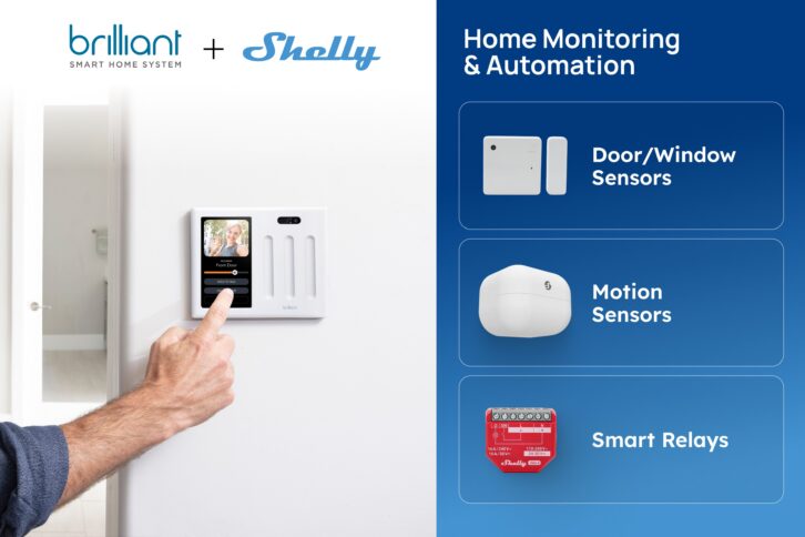 Shelly Group has announced the integration of Shelly devices with Brilliant NextGen.