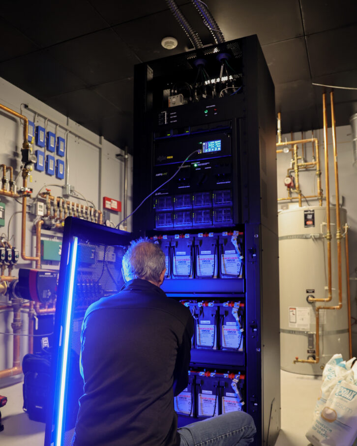 The SAV Inc. team installs a RoseWater Energy Hub on a recent project. 